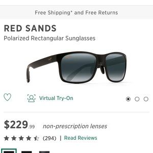 Maui Jim Red Sands Polarized Rectangular Sunglasses